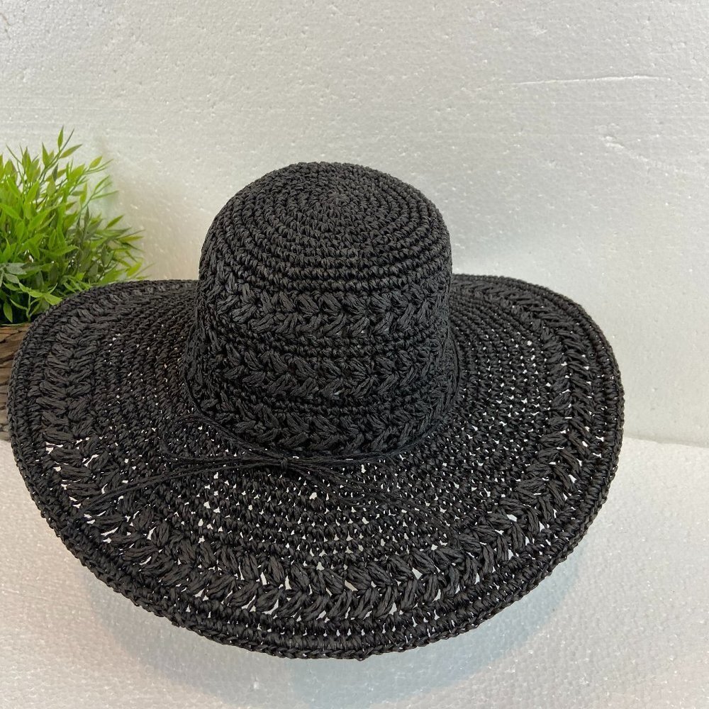NWOT Scala Hand made Sun Hat 100% Paper Wide Brim